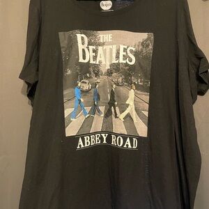The Beatles Abbey Road Graphic Tee - Black with Blue and White Accents